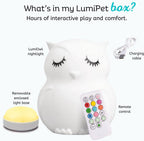Remote Control Silicone Night Light for Kids - Owl Design with 9 Soft Colors & Sleep Timer - Rechargeable, Battery-Operated Lamp for Bedroom | Baby Nursery, Toddler, Girls, Boys