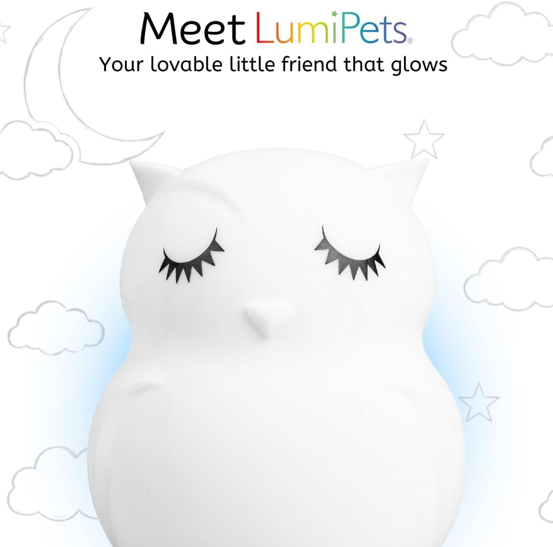 Remote Control Silicone Night Light for Kids - Owl Design with 9 Soft Colors & Sleep Timer - Rechargeable, Battery-Operated Lamp for Bedroom | Baby Nursery, Toddler, Girls, Boys