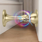 Magnetic Door Stopper, Strong Magnetic Door Holder Keep Door Open, Zinc Alloy Door Catch for Wall & Floor Mounting, No Drilling Door Stop with Adhesive (1 Pack Brushed Gold)