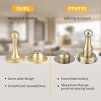 Magnetic Door Stopper, Strong Magnetic Door Holder Keep Door Open, Zinc Alloy Door Catch for Wall & Floor Mounting, No Drilling Door Stop with Adhesive (1 Pack Brushed Gold)